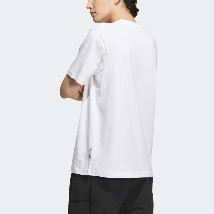 Adidas Длинная футболка Wuji Series с графическим принтом, мужские топы, белая IA8150