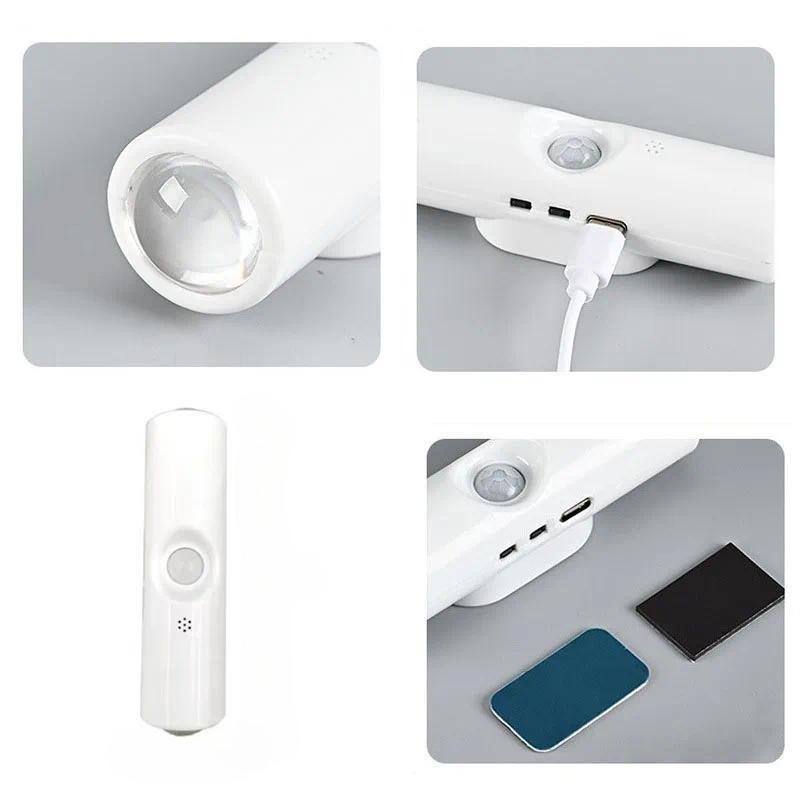 1 шт. Магнитный ночник с датчиком движения, перезаряжаемый, умный, с градиентной RGB-подсветкой, настенный светильник для спальни, ванной комнаты, кладовки, сада