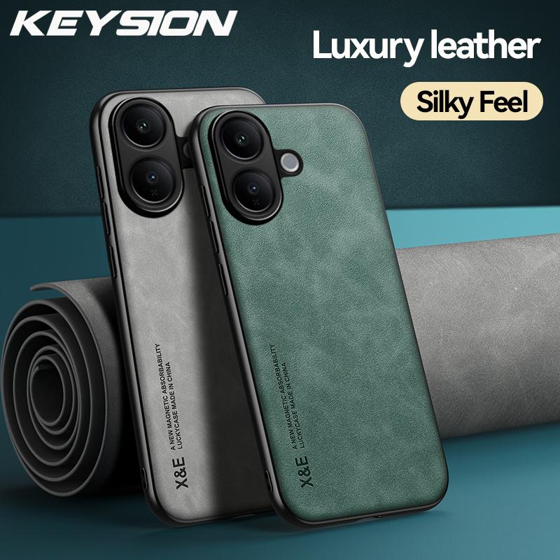 KEYSION Роскошный ретро чехол из искусственной ПУ кожи для VIVO V60 Lite 5G Мягкий силикон+ПК Противоударная задняя крышка для телефона для VIVO V60 Lite