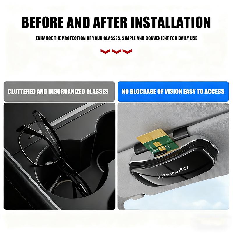Car Visor Glasses Box Auto Sunglasses Storage Case For Mercedes Benz AMG W203 W206 W220 W205 W211 W212 W201 W168 W108 W210 GLC OU7