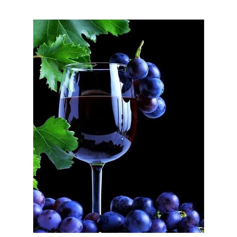 Diamond Painting Fruit Full Round Round Kit 5D Diy Diamond Embroidery Mosaic Red Wine Decorations Home