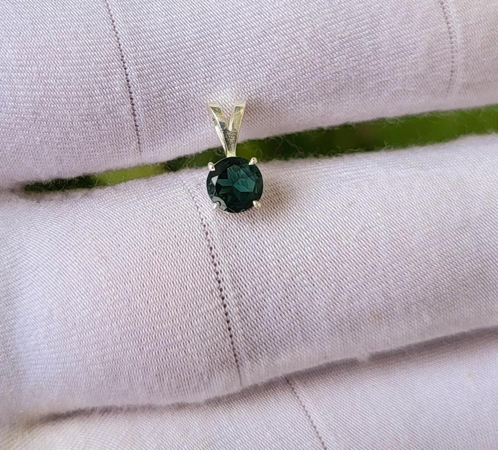 Подвеска из натурального граненого турмалина из стерлингового серебра 925 пробы A 133 Подарок
