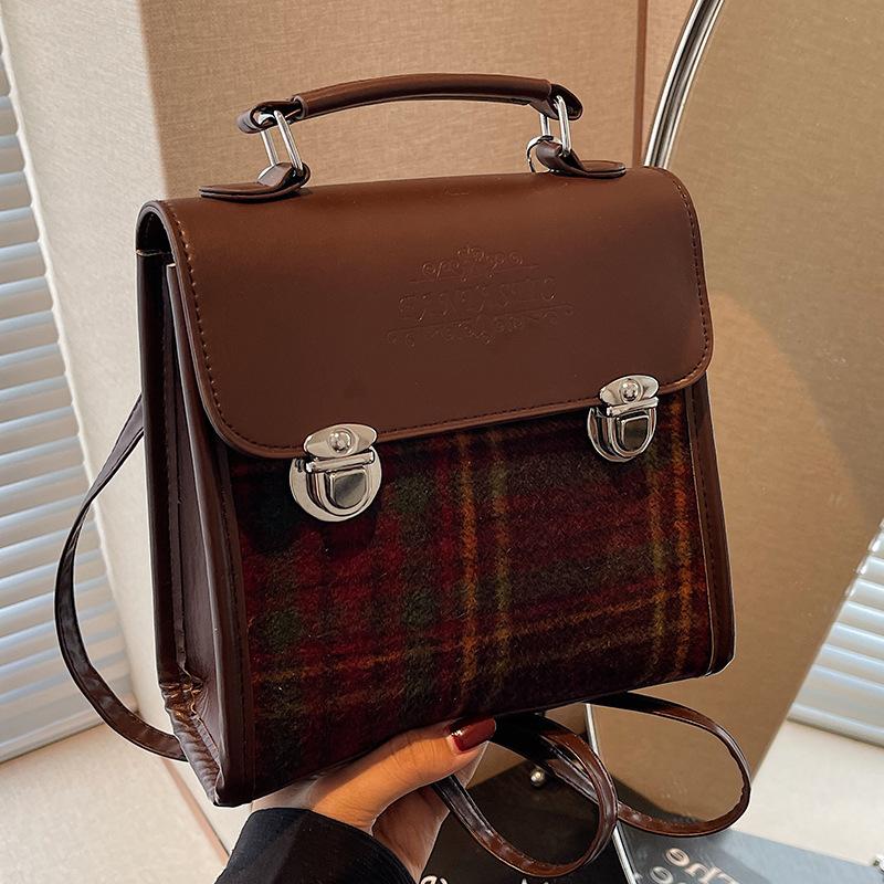 Niche Retro Fashion Plaid Backpack for Women Новая осенняя модная женская сумка Высококачественная сумка через плечо для женщин