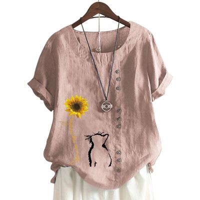 Женственный и веселый женский хлопковый топ с 11 вариантами ярких принтов