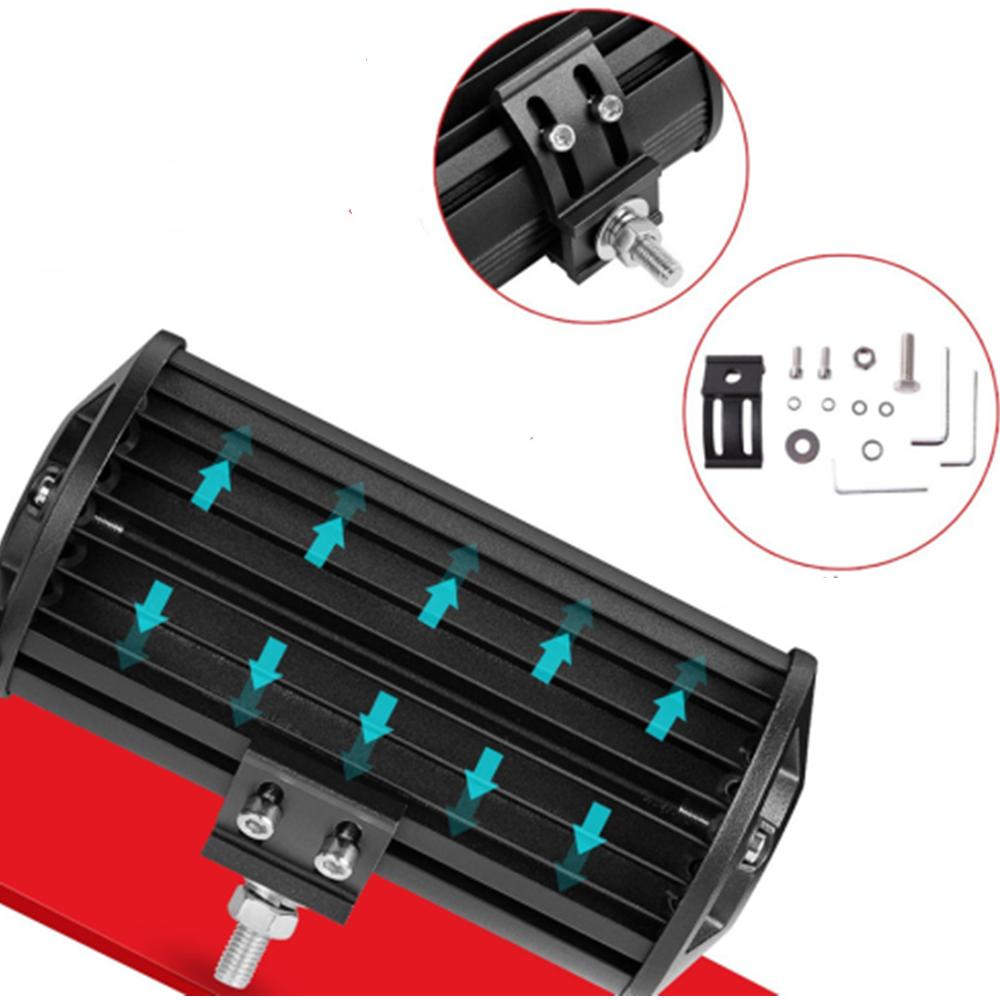 6.5" 72W Quad Row Light Bar LED Flood Work Light Flood Light for Truck Car ATV