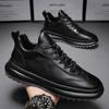 Fashion Fashion Leather Casual Design Shoes Men Flats Platform Shoe Soft Sole Sports Sneakers Man Comfortable Lace Up Black Footwear