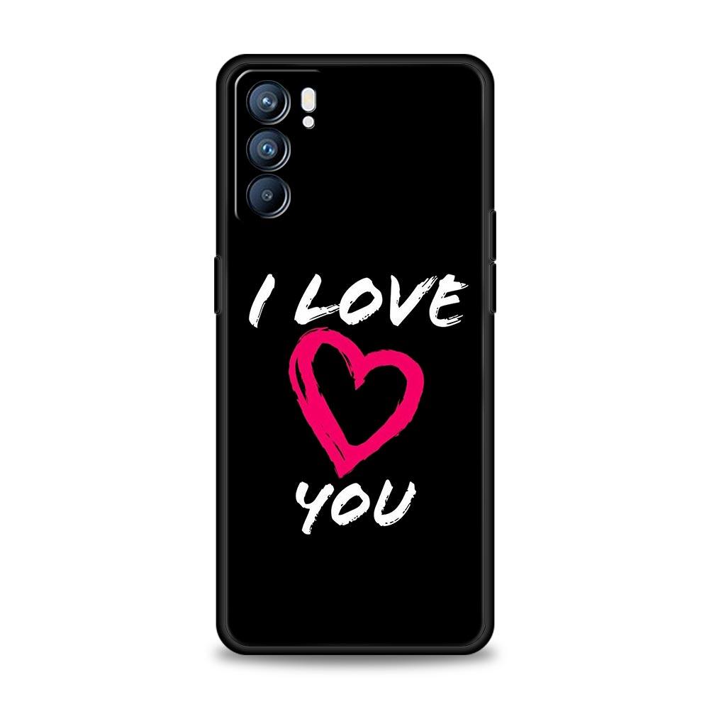 Я люблю тебя Розовое Сердце Чехол для Телефона Для Oppo Reno8 Reno7 Reno6 Pro A54 5G Find X6 X5 A53 A52 A9 A15 A95 A17 A16 A74 A57 A31 Обложка