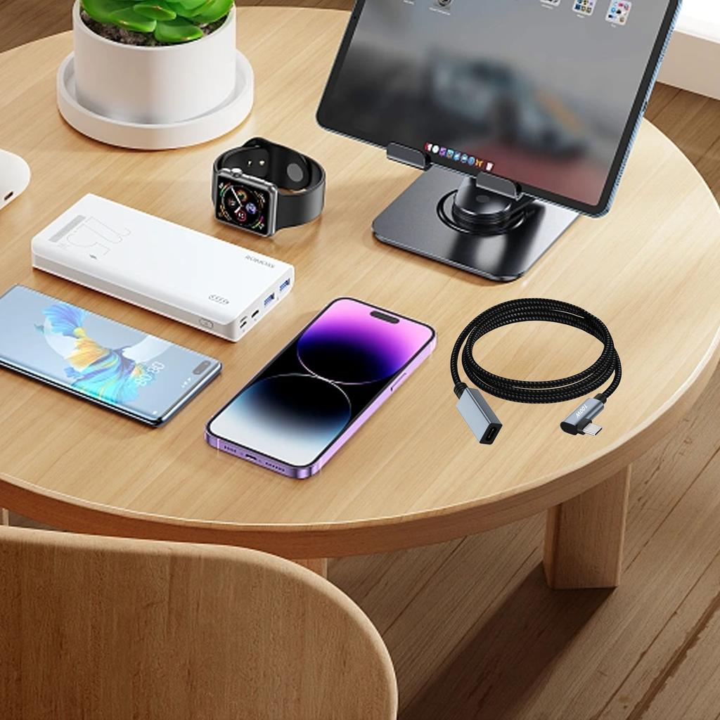 Короткий угловой удлинительный кабель USB C, удлинитель USB 3.1 Type-C 480 Мбит/с, 20 В/5 А, 100 Вт, шнур-удлинитель «папа-мама»