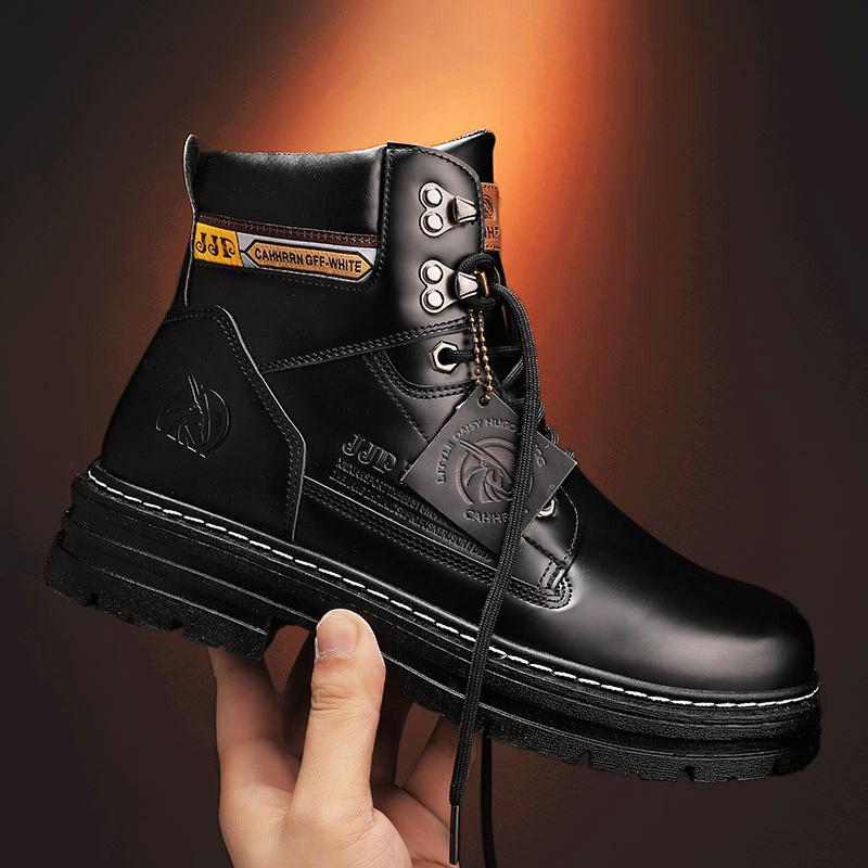 Осень и зима ботинки Мартин мужские 2025 новая мужская обувь высокие берцы британский стиль рабочие ботинки мужские повседневные трендовые ботинки с большой головой