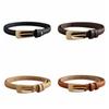 Zinc Zinc Alloy PU Leather Waistband Adjustable Thin Waist Belt Simple Thin Belt  Jeans