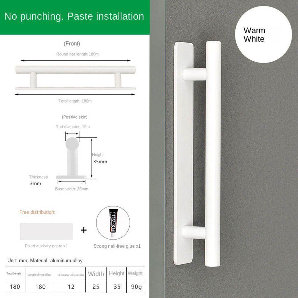 Самоклеящаяся дверная ручка Дверная ручка из алюминиевого сплава Модная ручка для раздвижной двери Дверь