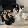 Fashion Star Style Fashion Double Platform Wedges Women Gladiator Sandals Summer 15cm Ultra High Heels Chunky Party Dress Shoes Sandals