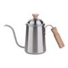 650ml Gooseneck Coffee Kettle Stainless Steel Wood Handle Hand Brewed Coffee Pot Anti-scalding Japanese-style Water Kettle