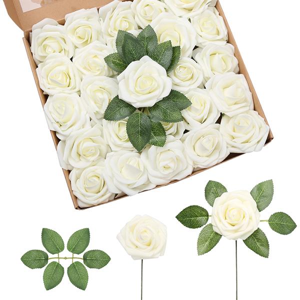 50шт искусственная пена роза искусственная роза цветок искусственная роза со стеблем DIY свадебный букет свадебный душ центральный цветочная композиция вечеринка