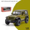 1:32-масштабный Jeeps Wrangler Rubicon 1941, модель игрушечного автомобиля, автомобиль с высокой имитацией, звуком и светом, коллекция внедорожных сплавов, игрушечный автомобиль для детей