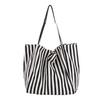 Women Striped Single Shoulder Bag Large Capacity Canvas Tote Bag Ladies Girls Casual Hobo Handbag Purse