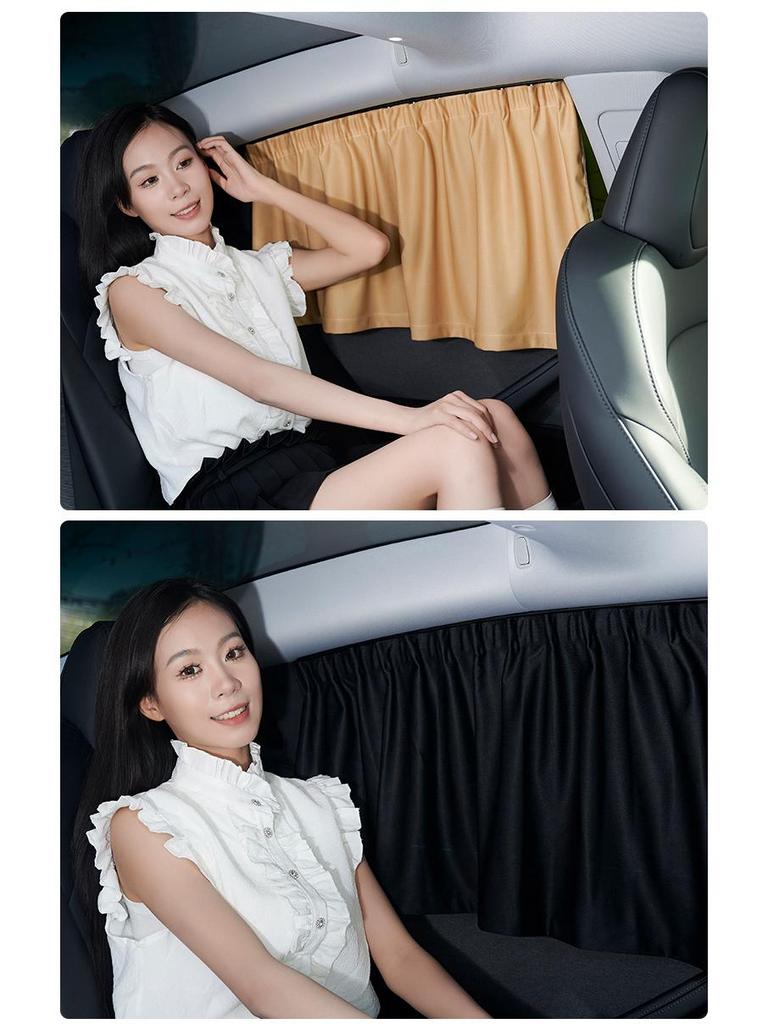 Tesla Model 3/Y Sunshade Privacy Curtains - Track-Type Side Window Blackout Accessories