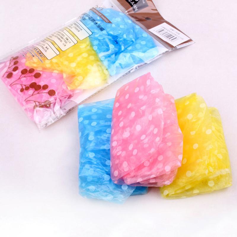 3Pcs Women Waterproof Elastic Shower Bathing Salon Hair Cap Hat