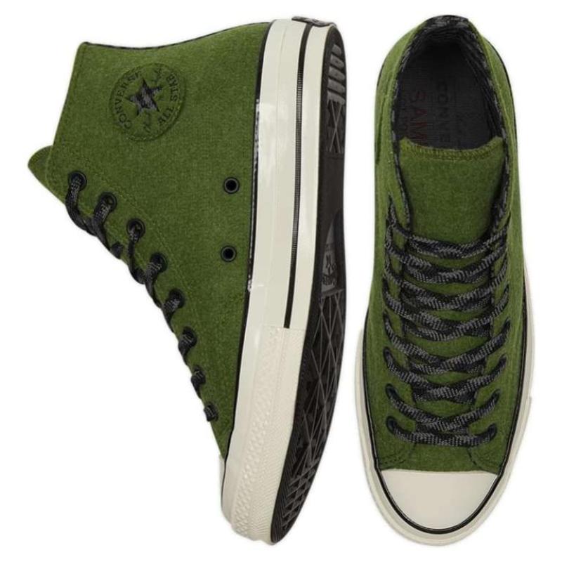 Converse 1970-е Chuck Taylor All Star Модные Повседневные Легкие Высокие парусиновые кеды Унисекс Зеленые