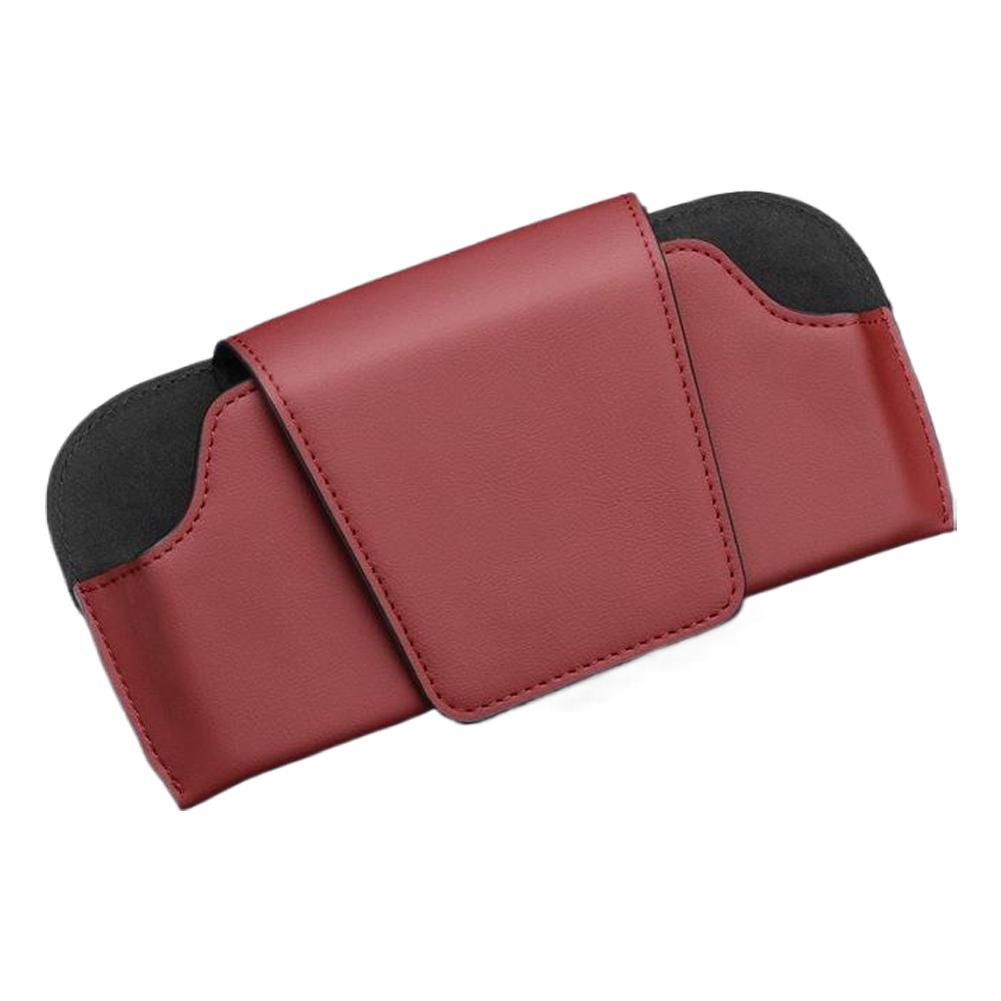 Car Sun Visor Glasses Holder Premium Leather Sunglasses Case Clip Organizer Auto Eyeglasses Storage Box Garage Hand Tools