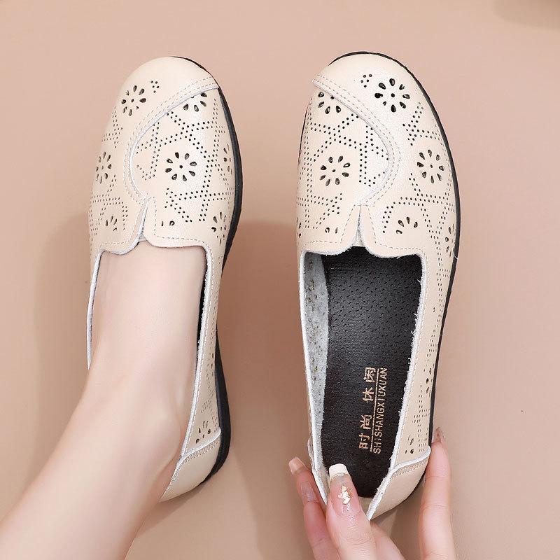 Весенняя обувь для женщин среднего и пожилого возраста. Мокасины для мам. Удобные дышащие туфли на плоской подошве для бабушек.