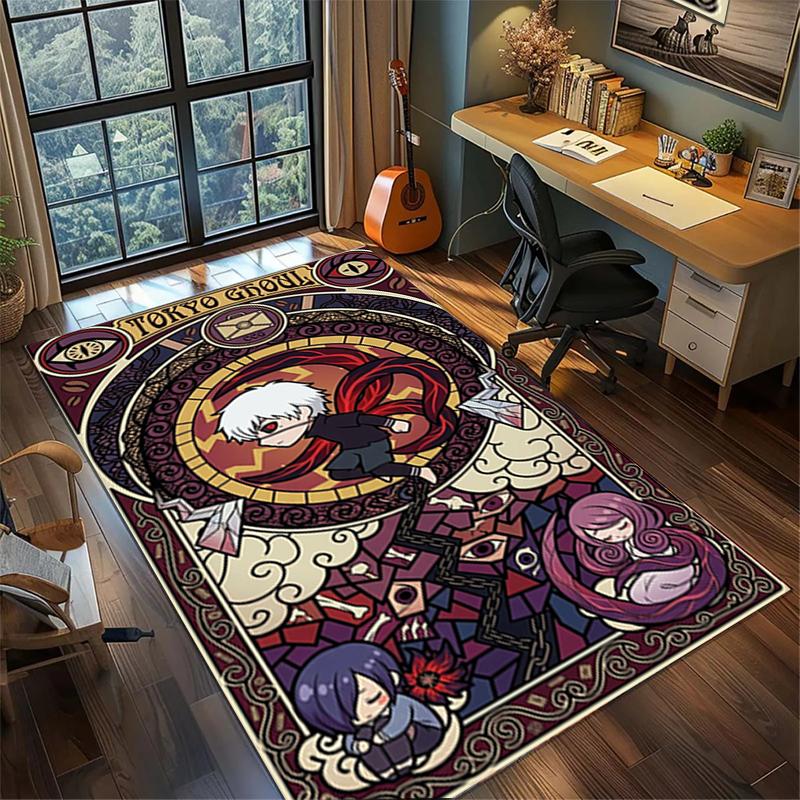 Non Slip Washable Floor Mat "Tokyo Ghoul" Large Area Rug Carpet Bedroom Gamer Room Decor—kwq98