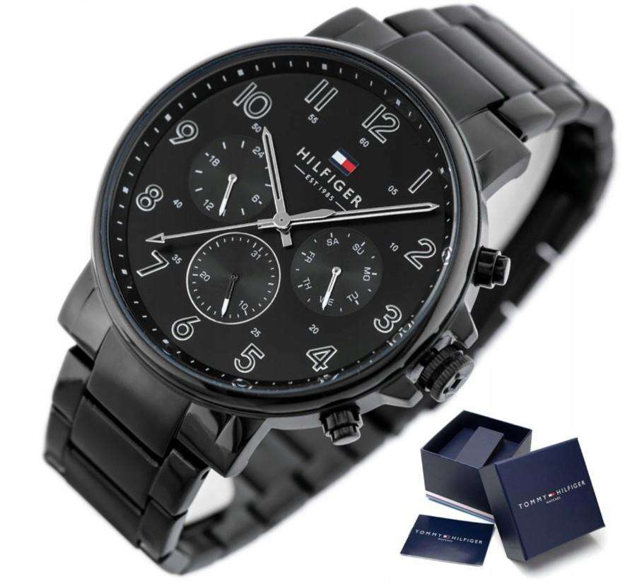 Tommy Hilfiger 1710383 men's watch black strap black dial 44mm + box