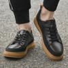 Модные мужские повседневные кожаные туфли на плоской подошве в британском стиле, дизайнерские оксфорды на шнуровке для улицы