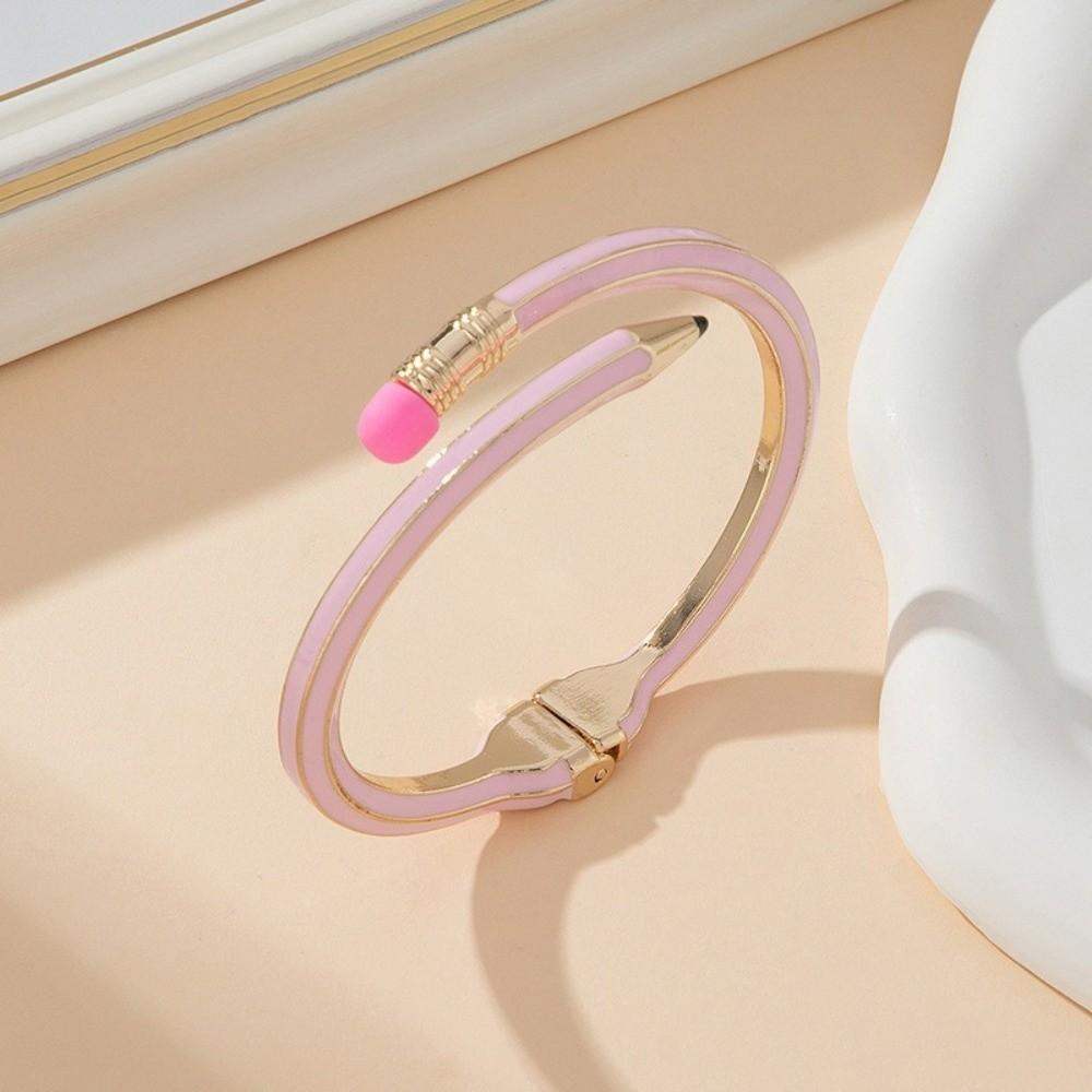 Shiny Glitter Pencil Bangle Trendy Fashion Cuff Bracelet Cute Cross Enamel Bracelet  Daily