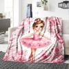 Floral Ballerina Dance Gift Blanket Durable Comfort Suitable for Sofa Couch Office Bed Picnics All-Season Use Digital Print Perfect GiftY19
