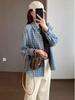 Blue Plaid Heart Embroidered Thick Cotton Long Sleeve Shirt - New Winter Arrival