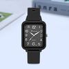 New Silicone Fashion Simple Quartz Wristwatches Female Clock Women Watch Qualities Black Couple Square Women Watches Quartz Watch White Bracelet