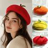Red Apple Painter Hat Orange Shaped Knit Beret Japanese style Fruit Beret  Autumn and Winter Warmth