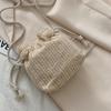 Summer Straw Bucket Bag For Women Knitted Beach Bag Bohemia Small Crossbody Bag Vacation Shoulder Bags