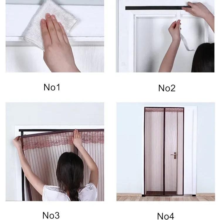 Summer Magnetic Door Net Magnetic Suction Door Curtain Gauze Door Mosquito Proof Household Non Punching Mosquito Proof Invisible Door Curtain