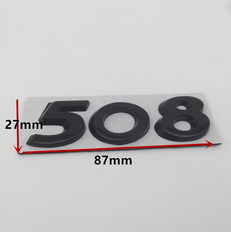 1pcs 3D metal GT 206 207 301 307 308 408 508 car Letter Emblem Rear tail trunk Decals badge sticker Decal styling Accessories