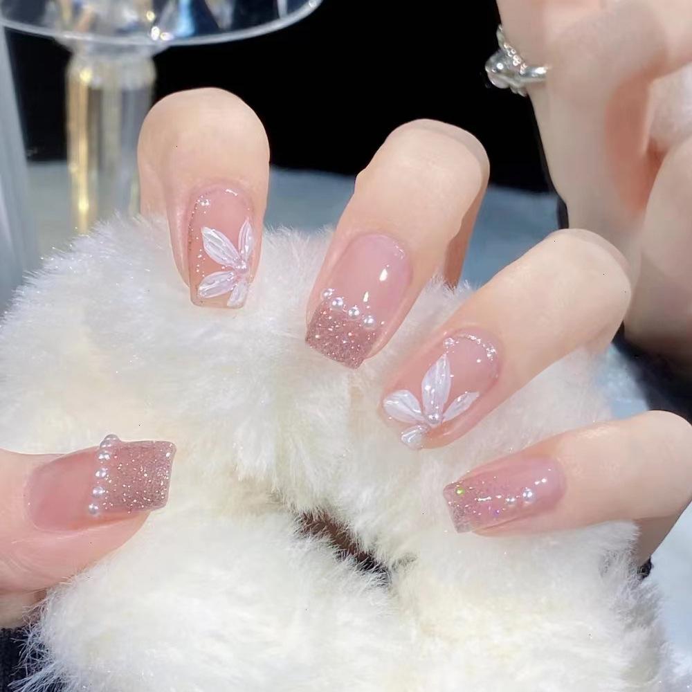 24 шт./кор., длинные накладные ногти в форме гроба, звезды, луна, дизайн, цвет макарон, прозрачный, со сверлом для ногтей, съемные накладные ногти