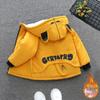 Kids' Fashionable Fall/Winter Jacket: Boys' Cotton-Padded Overcoat & Girls' Fleece-Lined Cartoon Hooded Top