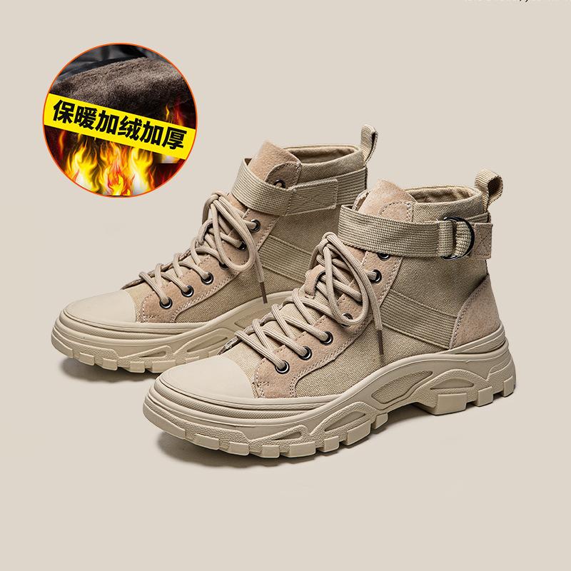 2692 Martin Boots Men's Spring Tooling Boots Versatile Desert Boots High-top Canvas Shoes Retro Mid-top Boots