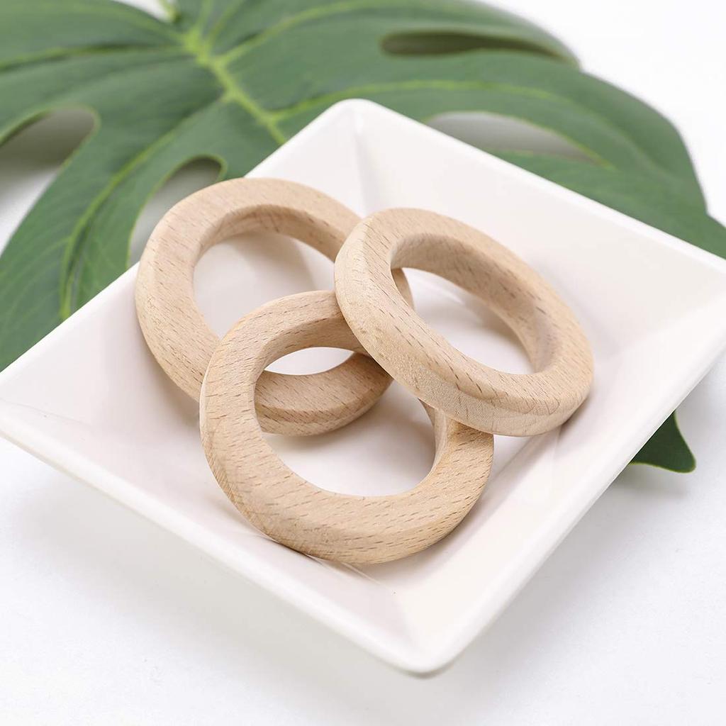 Mamimami Home Wooden Ring Square Section 65mm 10 Pieces Beech Natural Pendant Parts Gift Parts Material Material Handmade Gift Craft Present