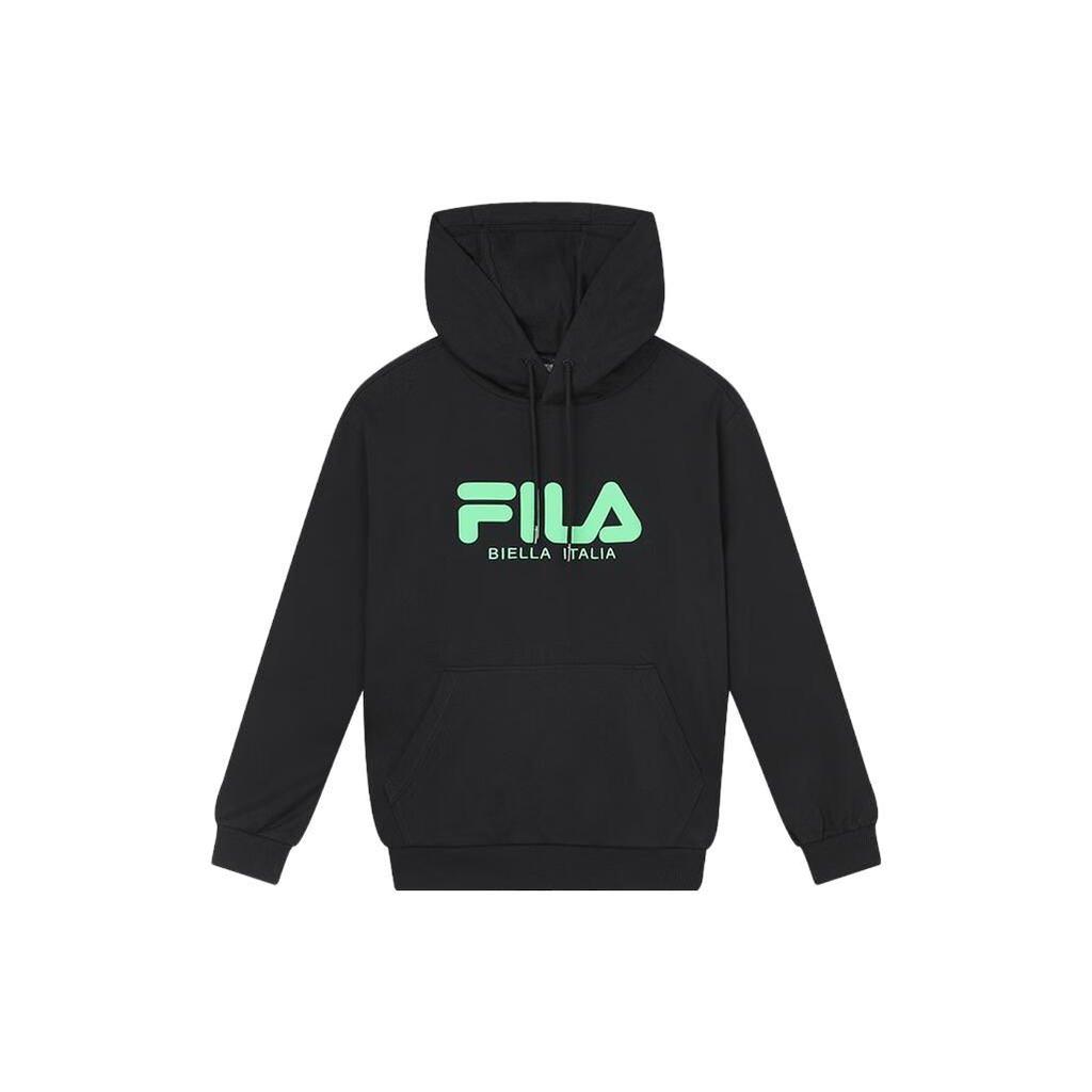 Fila Оригинальная серия Письмо Толстовка с капюшоном Винтажная толстовка Унисекс толстовка Черный F11U339299F-BK