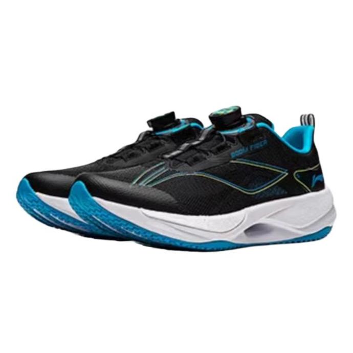 Кроссовки Li Ning Youth Ultra Light 21 с круглой головкой, светоотражающие, нескользящие, амортизирующие, низкие, детские, кроссовки, цвет черный, синий YKFU012-1