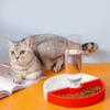 Миска для воды и корма для кошек, съемная, предотвращающая скольжение, большой вместимости, набор мисок для домашних животных с бутылкой-поилкой для помещений, красная/белая