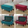 Polar Fleece Storage Ottoman Cover Long Piano Bench Stool Cover Rectangular Foldable Footstool Covers Sofa Footrest Slipcovers