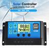 Solar Battery Regulator 10A 20A 30A 12V 24V MPPT Accessory Built-in Timer LCD Display PV Regulator Solar Controller Dual USB