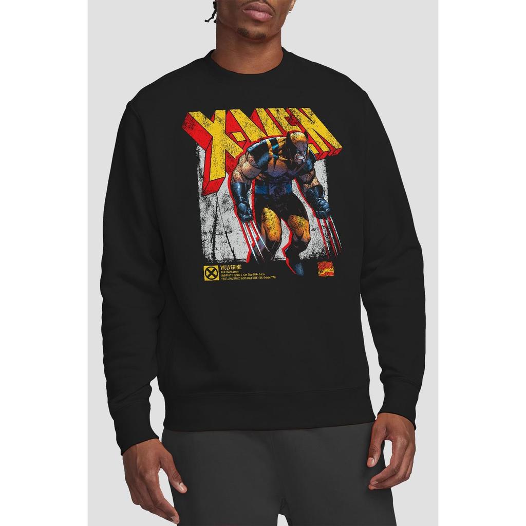 Marvel Толстовка унисекс для взрослых с инфографикой «Люди Икс» и «Росомаха»