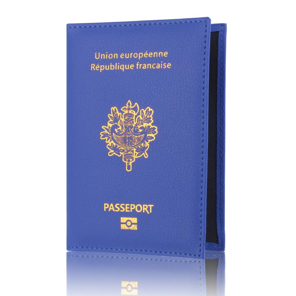 High Quality Pu Passport Protective Cover Bank Card Holder Travel Document Fashion Men and Women French Passport Cover Wallet