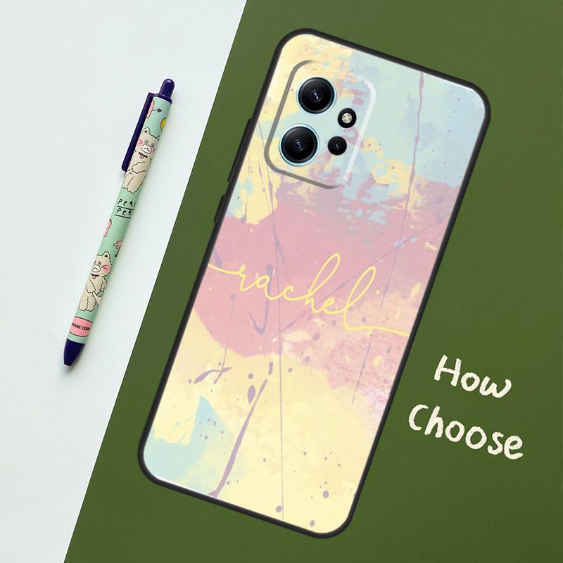Personalised Name Wotercolour Rainbow For Xiaomi Redmi Note 12S 11S 10S 9S Note 12 8 9 10 11 Pro Phone Case For Redmi 12 9 C 10C