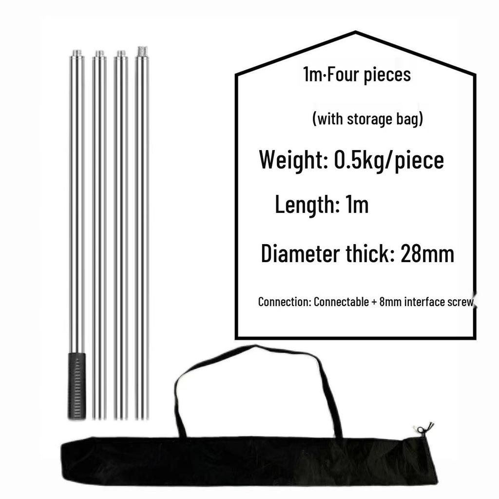 Утолщенная антискользящая нержавеющая телескопическая ручка для сачка для ловли крупной рыбы