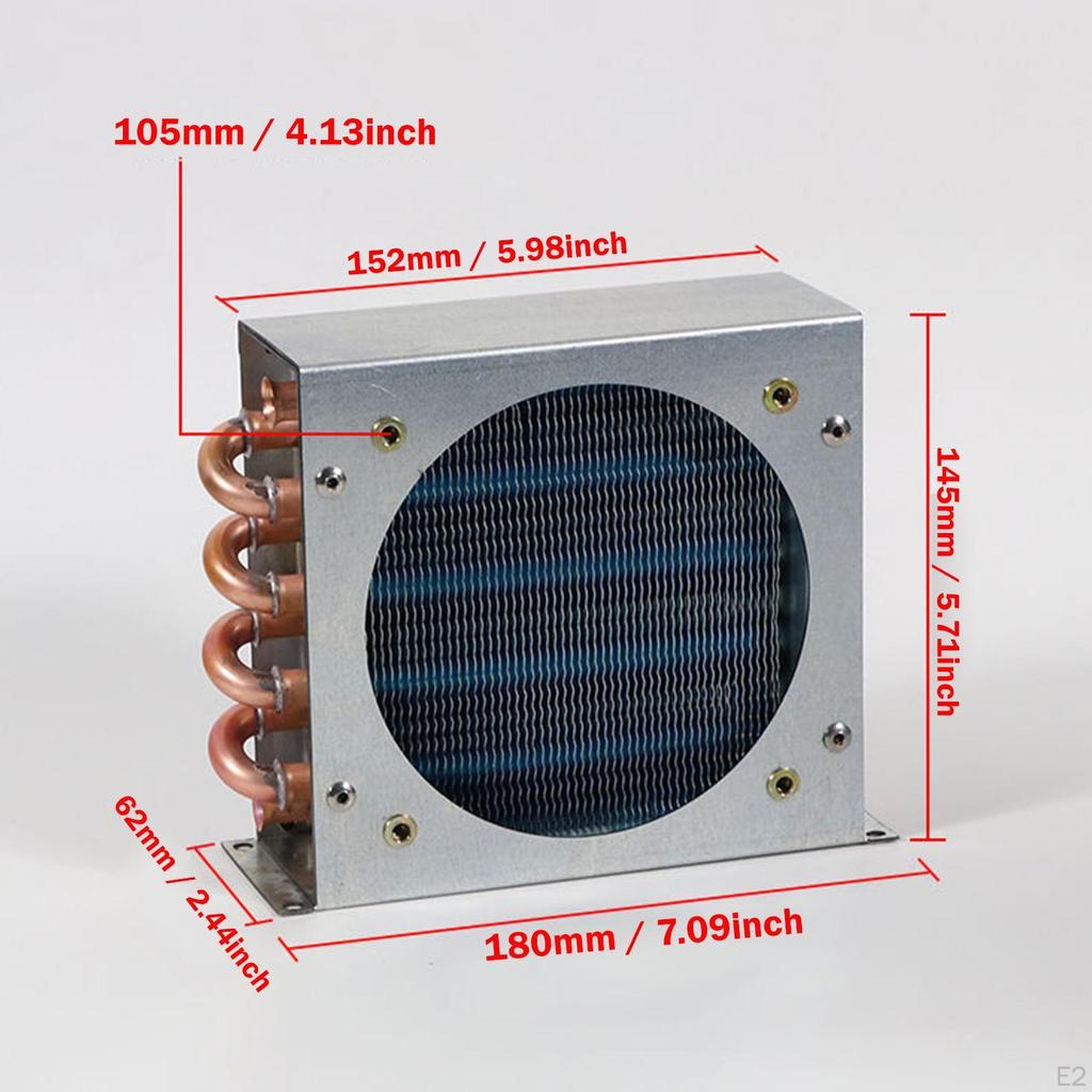 Конденсатор для холодильника Компактный алюминиевый оребренный Маленький радиатор с воздушным охлаждением Водяное охлаждение